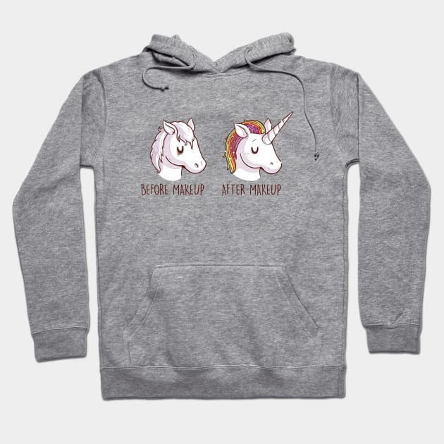 Before and After Makeup (Unicorn) Hoodie by Naolito